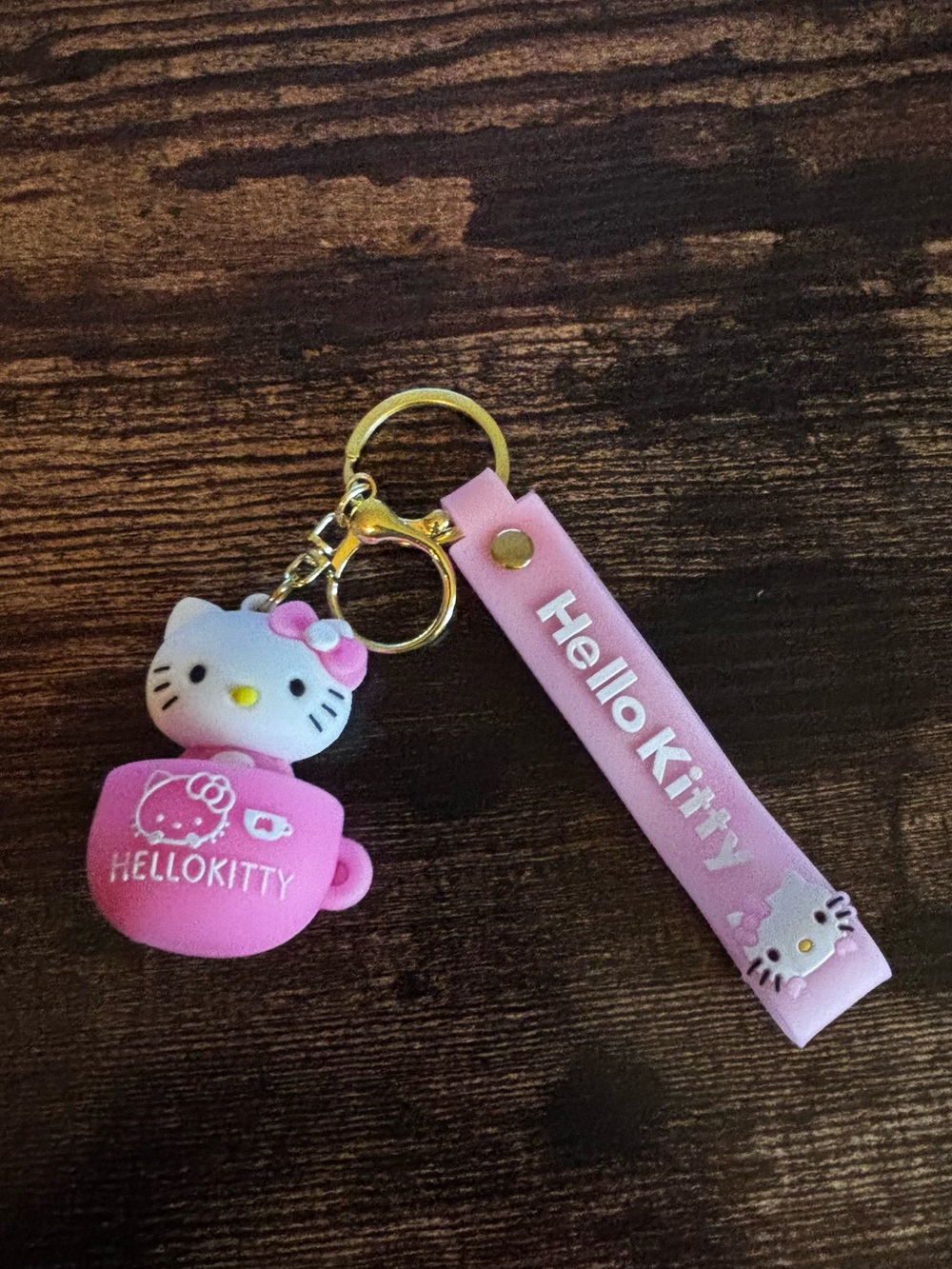 Hello‎ Kitty Pink Silicone Charm Keychain with Strap